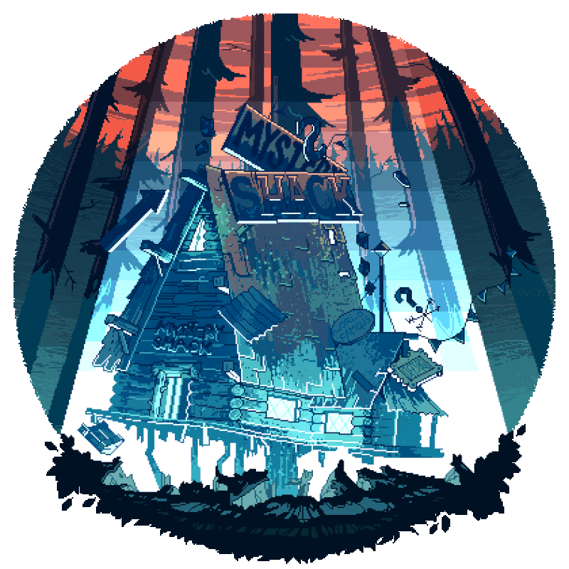 Анимация В лесу стоит избушка на курьих ножках (Тайная лачуга / Mystery shack), гифка В лесу стоит избушка на курьих ножках (Тайная лачуга / Mystery shack)