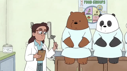Анимация Три медведя у невропатолога, мультсериал We Bare Bears / Мы Обычные Медведи, гифка Три медведя у невропатолога, мультсериал We Bare Bears / Мы Обычные Медведи