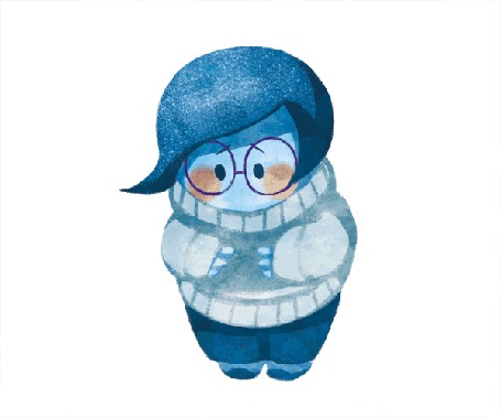 Анимация Печаль / Sandess громко плачет, арт к мультфильму Головоломка / Inside Out