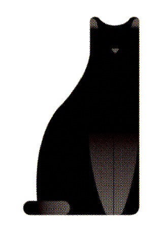 Анимация Черный моргающий кот