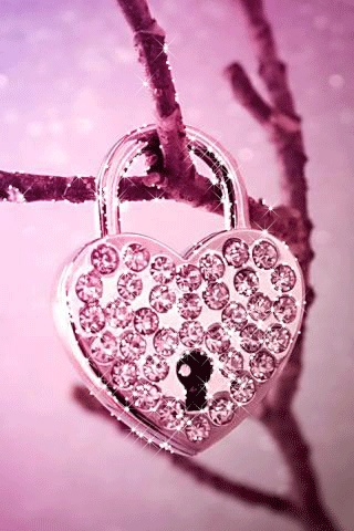 Анимация Розовое сердце на веточке, гифка Розовое сердце на веточке
