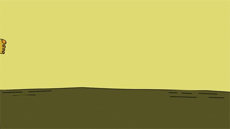 Анимация Желтый и зеленый листик облетают с веточки