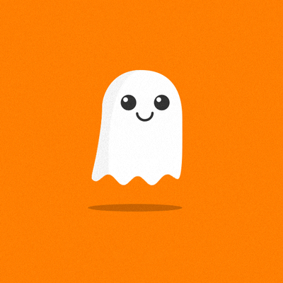 Анимация Приведение на оранжевом фоне (boo!), by Blue-Staple-Studios, гифка Приведение на оранжевом фоне (boo!), by Blue-Staple-Studios