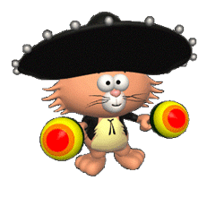 Анимация Кот играет на маракасах, гифка Кот играет на маракасах