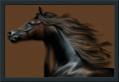 Анимация Лошадь с развевающейся на ветру гривой, гифка Лошадь с развевающейся на ветру гривой