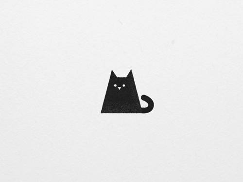Анимация Черный котик оглядывается по сторонам, мяукает и пугает (MEOW!), гифка Черный котик оглядывается по сторонам, мяукает и пугает (MEOW!)