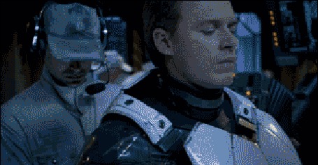Анимация Микс из фильма Тихоокеанский рубеж / Pacific Rim и прикольного кота, ходящего стоя на задних лапах