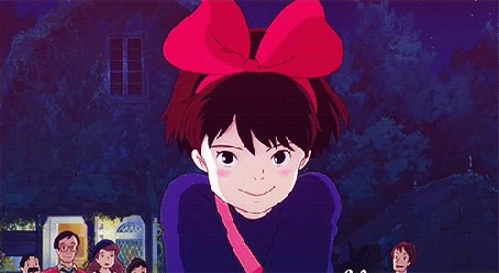 Анимация У Кики волосы поднимаются от ветра, Kikis Delivery Service / Слу&;жба доста&;вки Ки&;ки