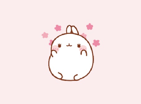 Анимация Molang rabbit / Кролик Моланг радуется жизни