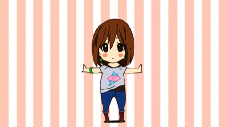 Анимация Юи Хирасава / Yui Hirasawa из аниме Кэйон! / K-On!