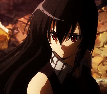 Анимация Akame Ga Kill / Убийца Акаме с развевающимися волосами
