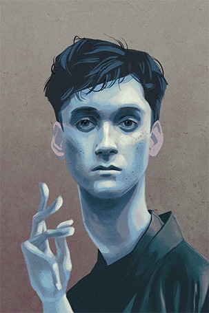 Анимация Лицо мужчины становится скелетом, by Corey Brickley