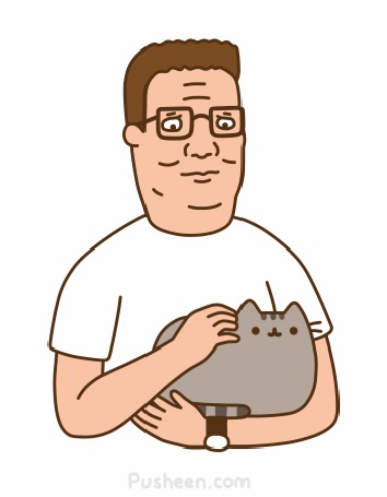 Анимация Мужчина гладит Pusheen the cat / Кота Пушина