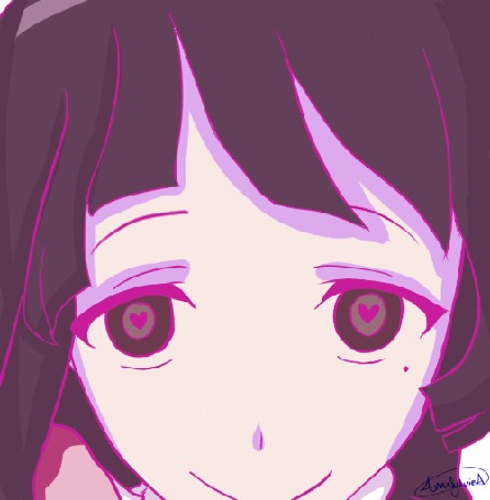Анимация Подмигивающая Микан Цумики / Mikan Tsumiki из аниме Данганронпа 3: Конец школы надежды — Отчаяние / Danganronpa 3: The End of Kibougamine Gakuen - Zetsubou-hen, Art by Annasylviea