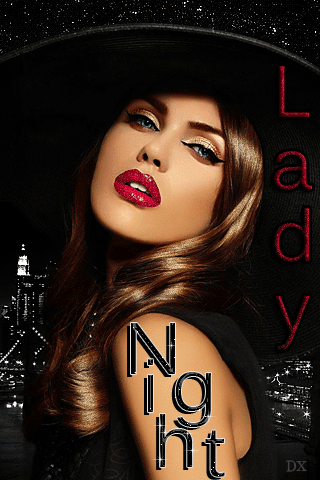 Анимация Девушка в элегантной черной шляпе на фоне ночного города (Lady Night / Леди Ночь), гифка Девушка в элегантной черной шляпе на фоне ночного города (Lady Night / Леди Ночь)