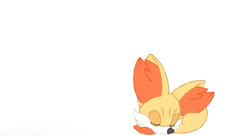 Анимация Феннекин / Fennekin изрыгает пламя из аниме Покемон / Pokemon