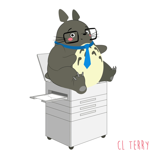 Анимация Totoro / Тоторо из аниме Tonari no Totoro / Мой сосед Тоторо, by CL Terry, ксерокопирует, гифка Totoro / Тоторо из аниме Tonari no Totoro / Мой сосед Тоторо, by CL Terry, ксерокопирует