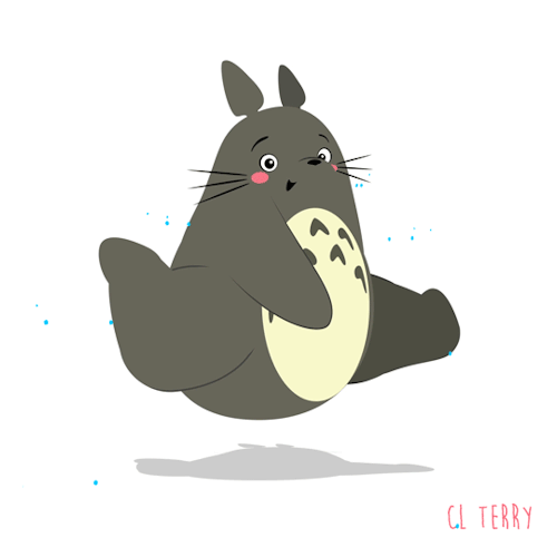 Анимация Смешно бегущий Тotoro / Тоторо из аниме Tonari no Totoro / Мой сосед Тоторо, by CL Terry, гифка Смешно бегущий Тotoro / Тоторо из аниме Tonari no Totoro / Мой сосед Тоторо, by CL Terry