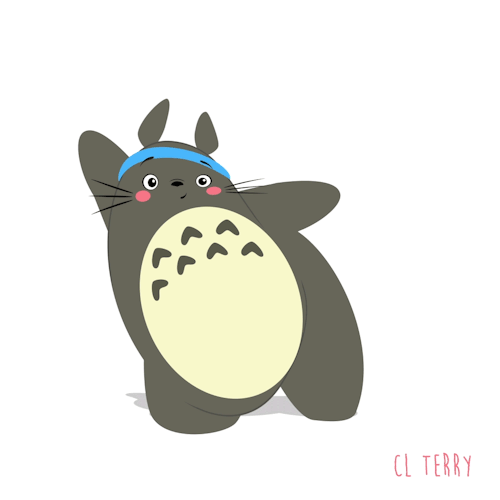 Анимация Totoro / Тоторо из аниме Tonari no Totoro / Мой сосед Тоторо очень энергично танцует и пузо подпрыгивает, by CL Terry, гифка Totoro / Тоторо из аниме Tonari no Totoro / Мой сосед Тоторо очень энергично танцует и пузо подпрыгивает, by CL Terry