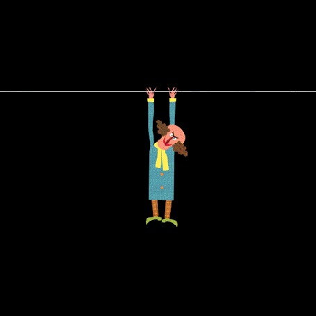 Анимация Человек висит на проводе, меняя при этом свой облик: обезьяна, Маугли, Золушка, Человек-паук и т. д. А сколько увидишь ты?