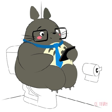Анимация Totoro / Тоторо из аниме Tonari no Totoro / Мой сосед Тоторо, by CL Terry, играет на планшете