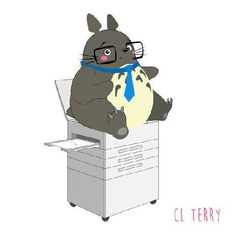 Анимация Totoro / Тоторо из аниме Tonari no Totoro / Мой сосед Тоторо, by CL Terry, ксерокопирует