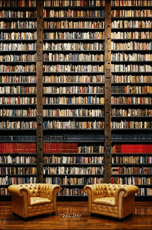 Анимация Движущиеся книги на полках