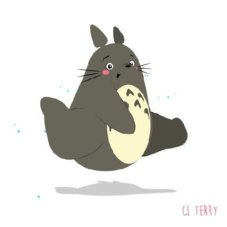 Анимация Смешно бегущий Тotoro / Тоторо из аниме Tonari no Totoro / Мой сосед Тоторо, by CL Terry