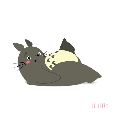 Анимация Totoro / Тоторо из аниме Tonari no Totoro / Мой сосед Тоторо занимается спортом, by CL Terry. Попеременные поднятия ног лежа на спине
