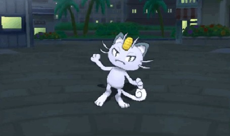 Анимация Грозный рычащий кот Alolan Meowth покемон