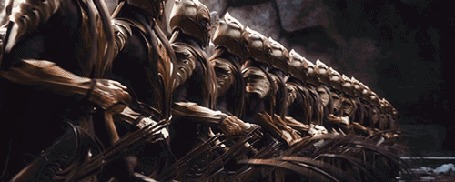 Анимация Армия эльфов с луками ведет сражение, фильм The Lord of the Rings / Властелин колец