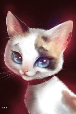 Анимация Пятнистая кошечка с голубыми глазами, by Mistress Ainley, гифка Пятнистая кошечка с голубыми глазами, by Mistress Ainley