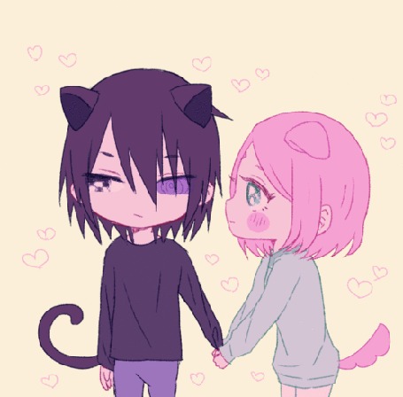 Анимация Сакура Харуно / Sakura Haruno целует в щеку Саске Учиха / Sasuke Uchiha из аниме Наруто / Naruto