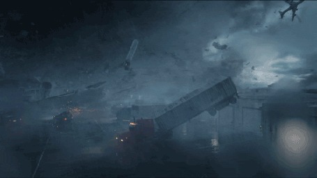 Анимация Шторм, летящие машины, фильм Into the Storm / На встречу шторму