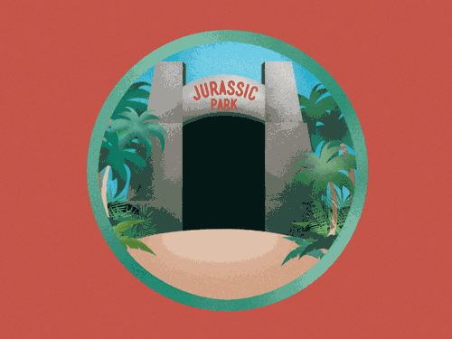 Анимация Появляющаяся морда динозавра (Jurassic park), гифка Появляющаяся морда динозавра (Jurassic park)