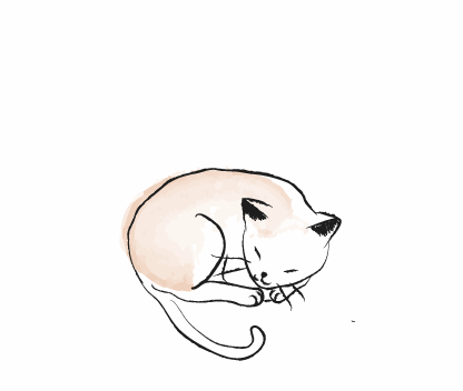 Анимация Спящий рисованный кот, гифка Спящий рисованный кот