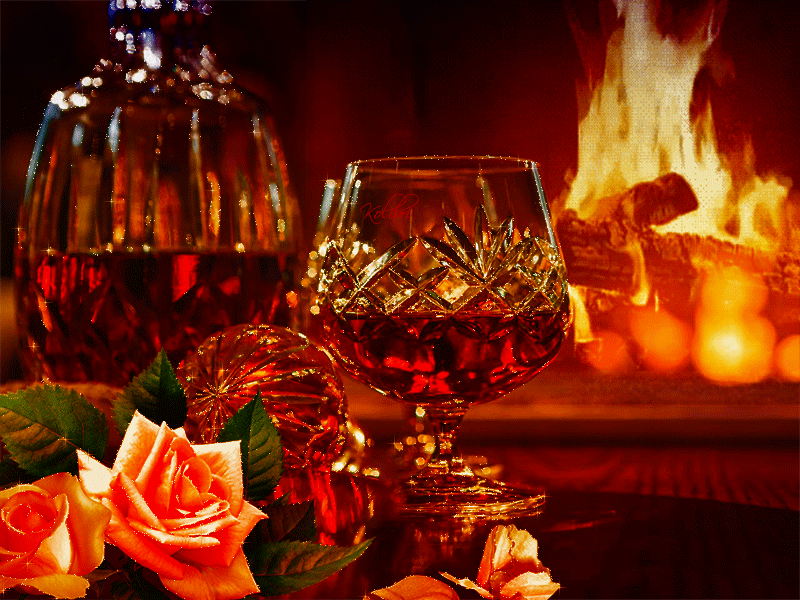 Камин розы вино. Уютного вечера. Камин вино романтика. Добрый вечер камин и вино. Бокал вина огонь
