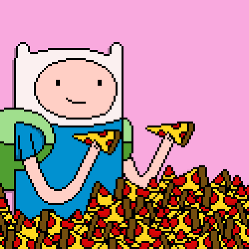 Анимация Финн наслаждается пиццей, мультсериал Adventure Time / Время Приключений, гифка Финн наслаждается пиццей, мультсериал Adventure Time / Время Приключений