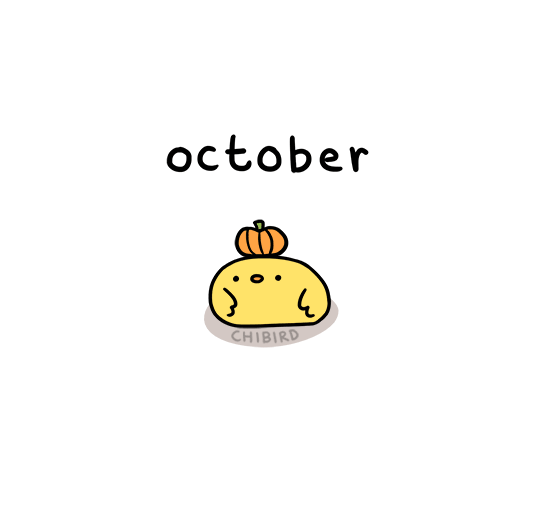 Анимация Цыпленок с тыквой на голове (october / октябрь), гифка Цыпленок с тыквой на голове (october / октябрь)
