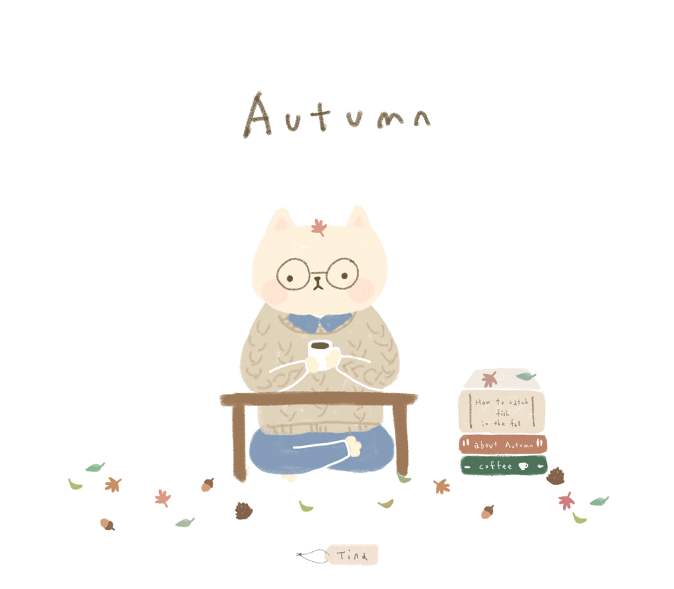 Анимация На кота в очках с кружкой чая падают осенние листья (Autumn / Осень) Предлагаю, гифка На кота в очках с кружкой чая падают осенние листья (Autumn / Осень) Предлагаю