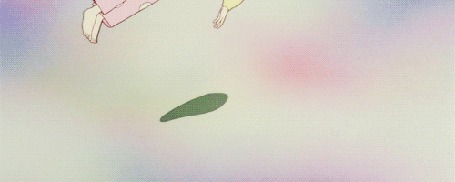 Анимация Девушка медленно падает на постель, аниме Only Yesterday / Только вчера