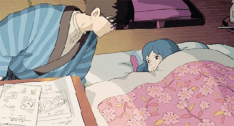 Анимация Парень целует девушку, аниме The Wind Rises / Ветер становится сильнее