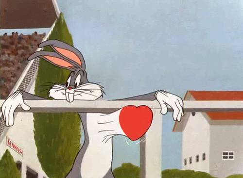 Анимация Быстро бьющееся сердце у кролика Bugs Bunny / Багз Банни, гифка Быстро бьющееся сердце у кролика Bugs Bunny / Багз Банни