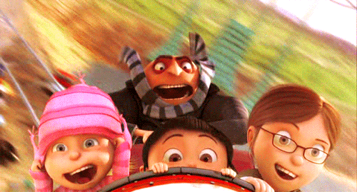 Анимация Дети несутся вниз, мультфильм Despicable Me / Гадкий я, гифка Дети несутся вниз, мультфильм Despicable Me / Гадкий я