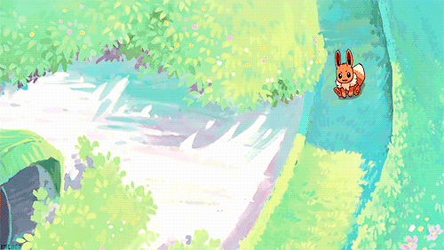 Анимация Иви / Eevee из аниме Покемон / Pokemon, гифка Иви / Eevee из аниме Покемон / Pokemon