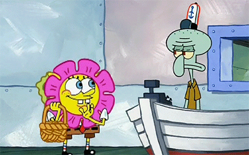 Анимация SpongeBob / Губка Боб осыпает Squidward / Сквидварда лепестками из корзины, мультсериал SpongeBob SquarePants / Спанч Боб квадратные штаны, гифка SpongeBob / Губка Боб осыпает Squidward / Сквидварда лепестками из корзины, мультсериал SpongeBob SquarePants / Спанч Боб квадратные штаны