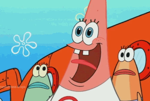 Анимация Веселый Patrick / Партик, на которого с недоумением смотрят рыбы, мультсериал SpongeBob SquarePants / Спанч Боб квадратные штаны, гифка Веселый Patrick / Партик, на которого с недоумением смотрят рыбы, мультсериал SpongeBob SquarePants / Спанч Боб квадратные штаны