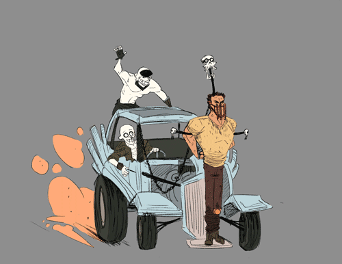Анимация Рисованный фрагмент из фильма Безумный Макс. Дорога ярости, FANG IT (ЭТО КЛЫК), гифка Рисованный фрагмент из фильма Безумный Макс. Дорога ярости, FANG IT (ЭТО КЛЫК)