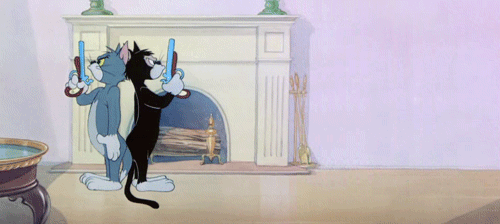 Анимация Два кота устроили дуэль на пистолетах, мультфильм Tom and Jerry / Том и Джерри, гифка Два кота устроили дуэль на пистолетах, мультфильм Tom and Jerry / Том и Джерри