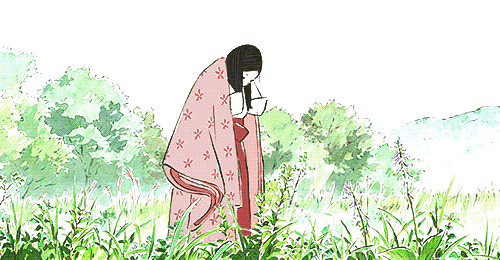 Анимация Принцесса с платком, аниме The Tale of Princess Kaguya / Сказание о принцессе Кагуя, гифка Принцесса с платком, аниме The Tale of Princess Kaguya / Сказание о принцессе Кагуя